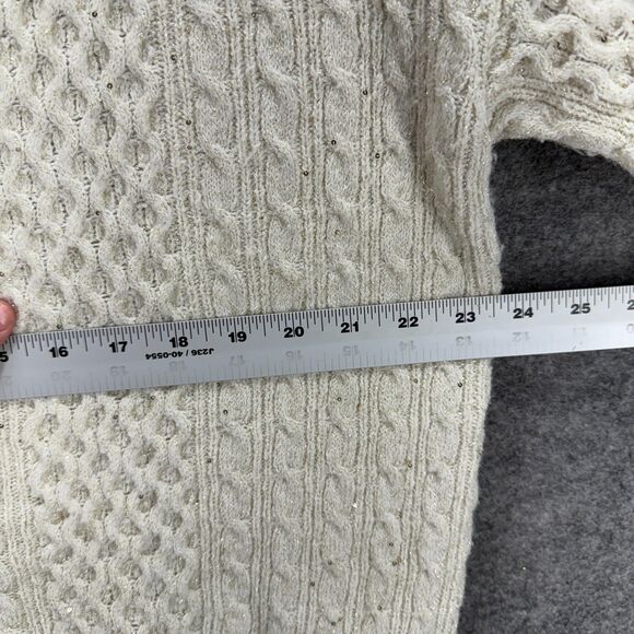 Sofia Sweater Pullover Women XL Gray Knit Sequin Turtleneck Long Sleeve Casual - Picture 5 of 7